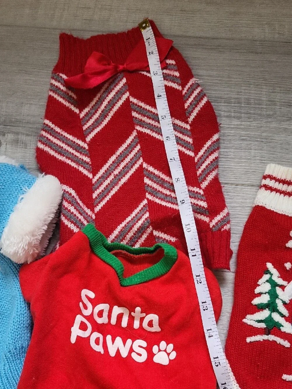 Holiday Pet Sweaters and Shirt Pack - Red and Light Blue